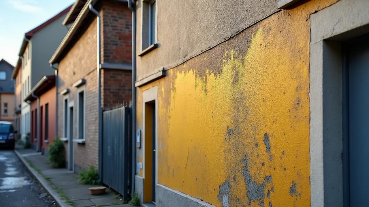 Test d'écoulement de l'eau sur une façade traitée en hydrofuge quelques années après ravalement