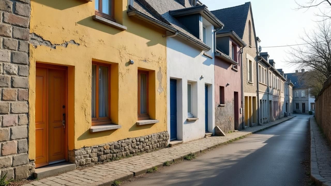Zone de mur ancien après un nettoyage par gommage, surface propre et intacte