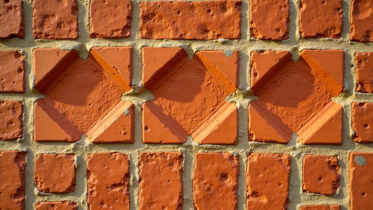 Rangée de façades en brique de la reconstruction, teintes rouge-orangée alignées le long d'une rue