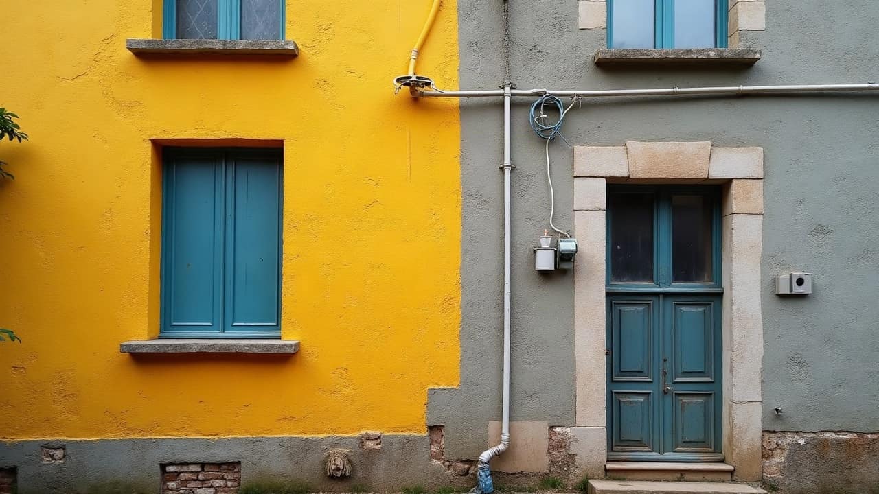 Mur de façade traité, sans mousse ni trace visible après intervention